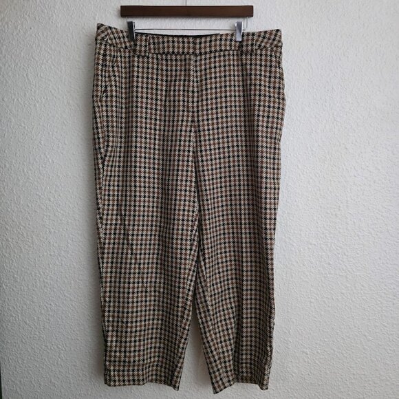 Lane Bryant Modern Straight Ankle Pants in Brown Plaid Women's Size 18 NWT - Picture 2 of 7